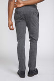 Charcoal and Grey Plaid Elastic Waist Shorts