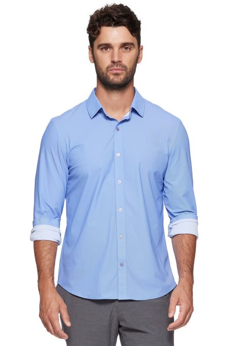 Blue Combo Colored Long Sleeve Button Down Shirt