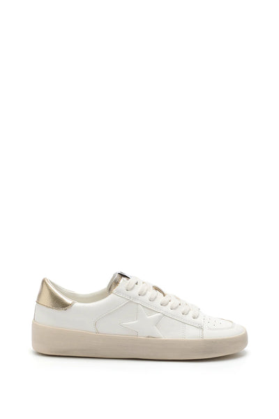 Alex White Sneaker With Gold Detail