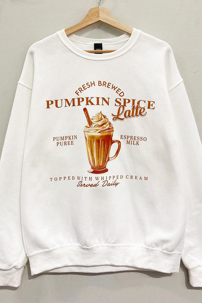 White Colored "Pumpkin Spice Latte" Sweatshirt