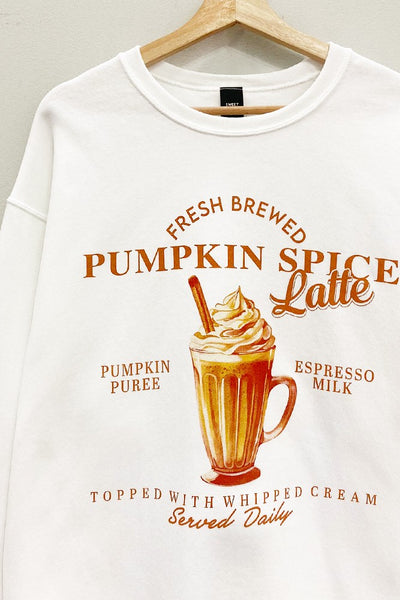 White Colored "Pumpkin Spice Latte" Sweatshirt