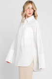 White Oversized Poplin Button Down Skirt