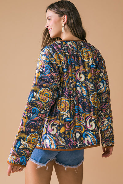 Retro Paisley Printed Woven Jacket