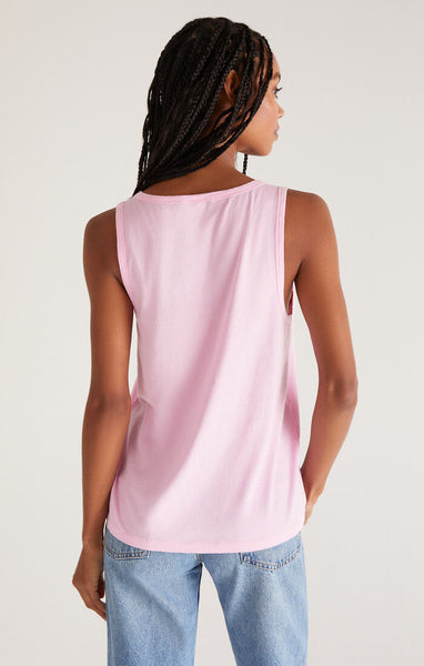 Pink Colored Pia Soft V Neck Tank