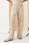 Cream & Beige Zebra Print Vest and Pants Set