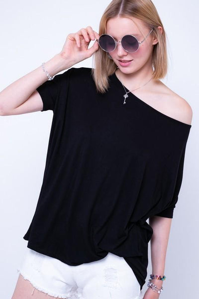 Black Oversize Casual Top - THE WEARHOUSE