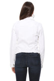 White Raw Hem Denim Jacket