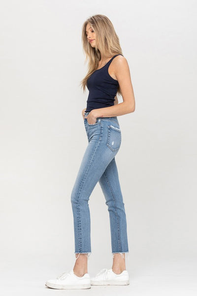High-rise Slim Crop Straight Leg Jeans