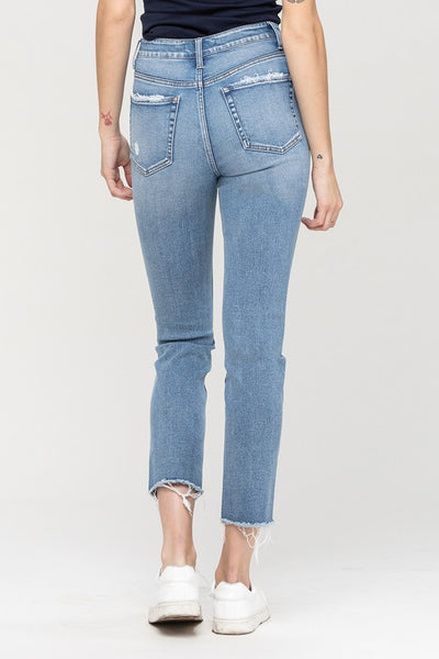 High-rise Slim Crop Straight Leg Jeans