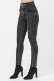 Avril Black Acid Washed Tapered Leg Jeans - THE WEARHOUSE