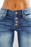 Marly Mid Rise Button Fly Skinny Straight Jean