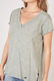 Olive Colored Weathered V-Neck Top