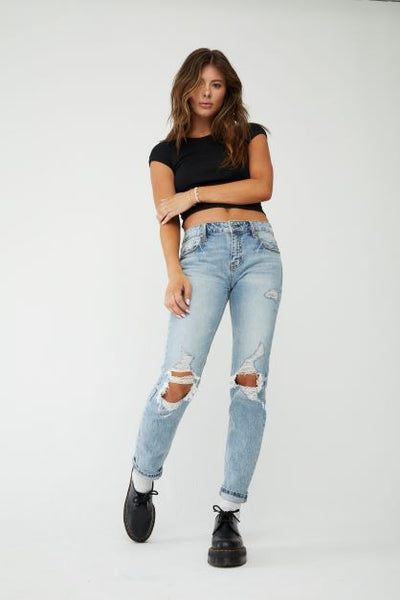 Jackie Mid Rise Girlfriend Jeans
