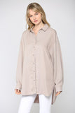 Taupe Colored Twist Back Tencel Shirt