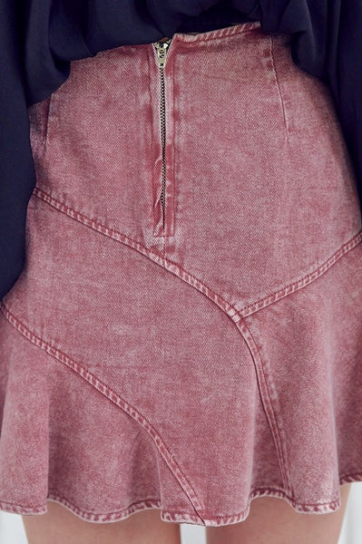 Dry Rose Colored A Line Skirt