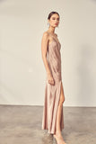 Mink Colored Strappy Shoulder Maxi Dress