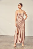 Mink Colored Strappy Shoulder Maxi Dress