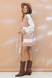 Khaki Colored Aztec Long Cardigan