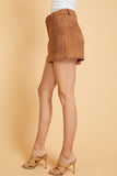 Camel Colored Faux Suede High Waisted Skort