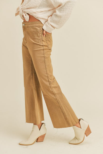 Mocha Colored Flared Cotton Pants