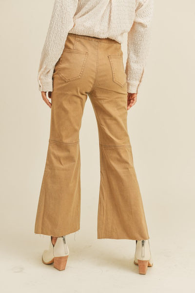 Mocha Colored Flared Cotton Pants