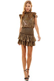 Gold Smock Waist Shimmer Dress