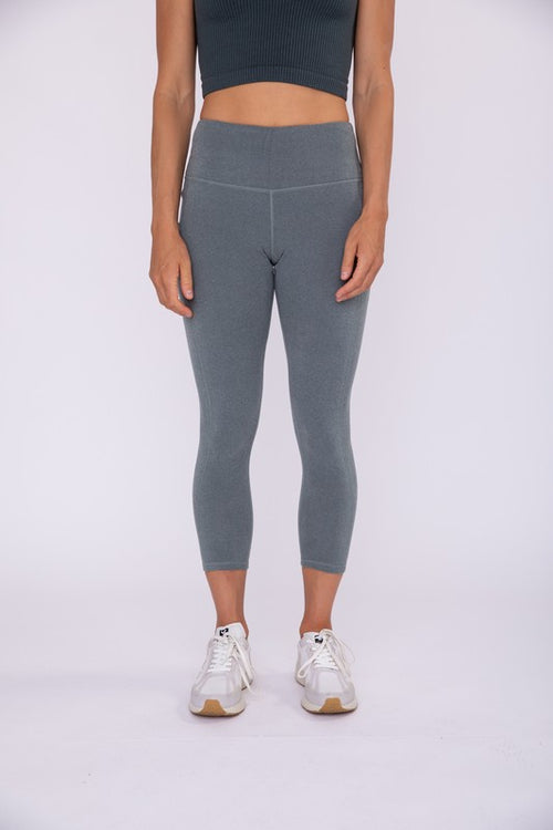 Evergreen Colored Micro Ribbed Active Pocket Leggings