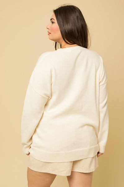White Colored "Wifey" Pullover Sweater