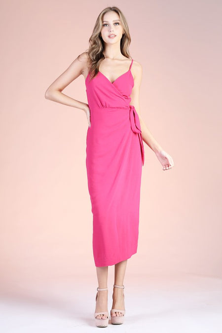 Fawn Colored Satin Unbalancced Print Dress