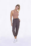 Cocoa Colored High Waisted Capri Active Joggers
