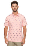 Coral Heather Colored Pineapple Print Performance Polo
