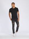 Black CUTS Wide-Neck Pocket Crew Elongated