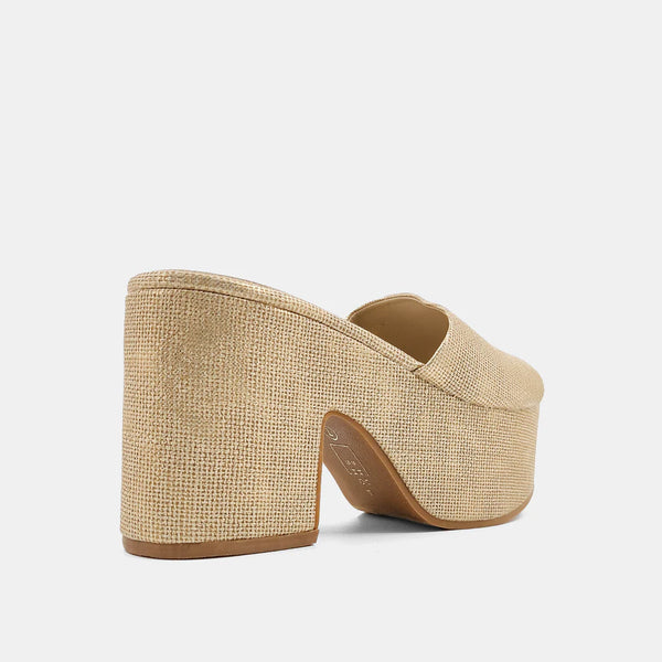 Gemma Gold Woven Platform Sandals THE WEARHOUSE
