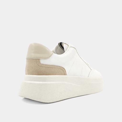 Skyler White and Tan Platform Sneakers
