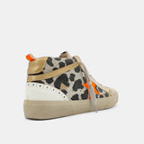 Oaklee Orange and Khaki Leopard Sneakers