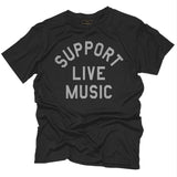Support Live Music Black Grphic T-Shirt