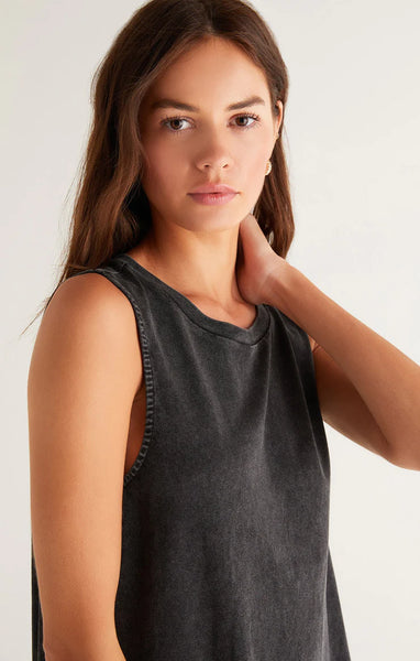 Black Colored Sloane Sleeveless Mini Dress