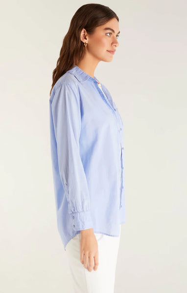 Blue Bird Colored Button Up Shirt