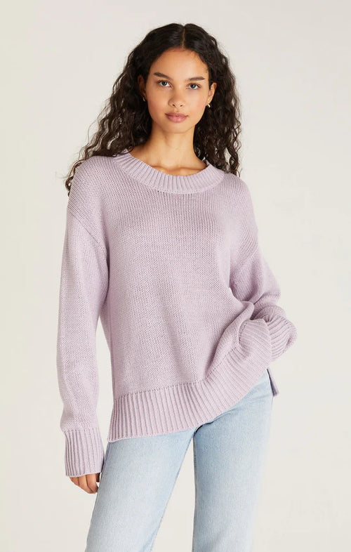Violet Stone Colored Crew Neck Sweater