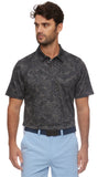 Charcoal Colored Brutus Palm Print Performance Polo