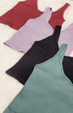 V Neck Thick Rib Crop Tank