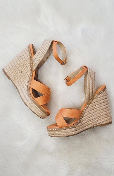 Oaklyn Orange Wedge Sandals