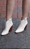 The Dottie Cream Colored Snake Print Boots