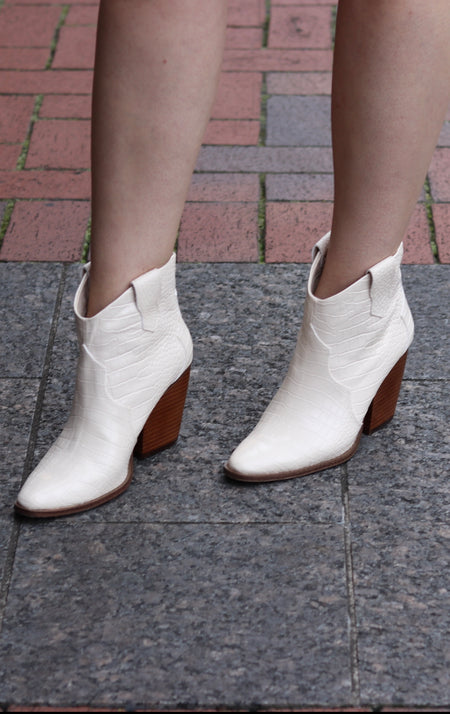 White Tall Western Boots