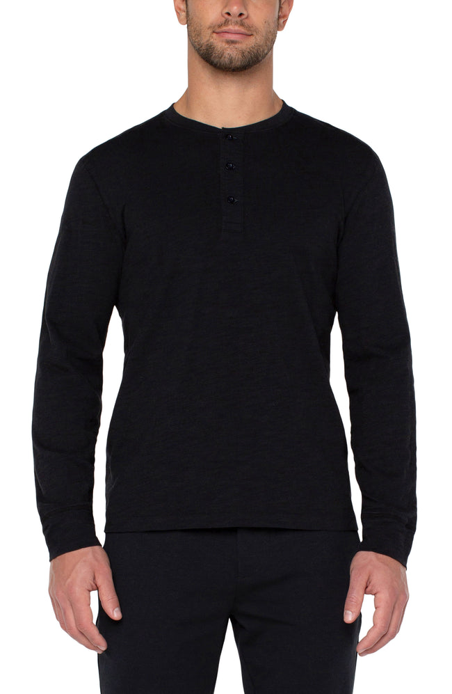 Black Colored Henley Shirt