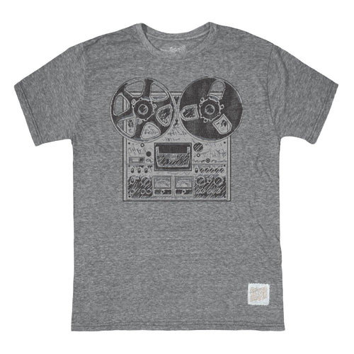 Heather Grey Burnout Colored Reel to Reel Graphic Tee